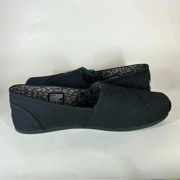 Skechers Bobs peace and love women’s casual slip ons all black - Picture 5 of 8